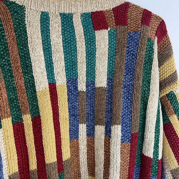 Blake & Manley hand knitted Striped Crewneck Sweater Colorful Striped Sweater - Picture 13 of 14